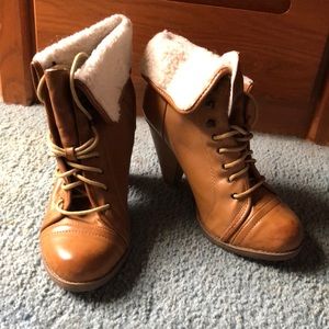 Lace up brown MIA booties